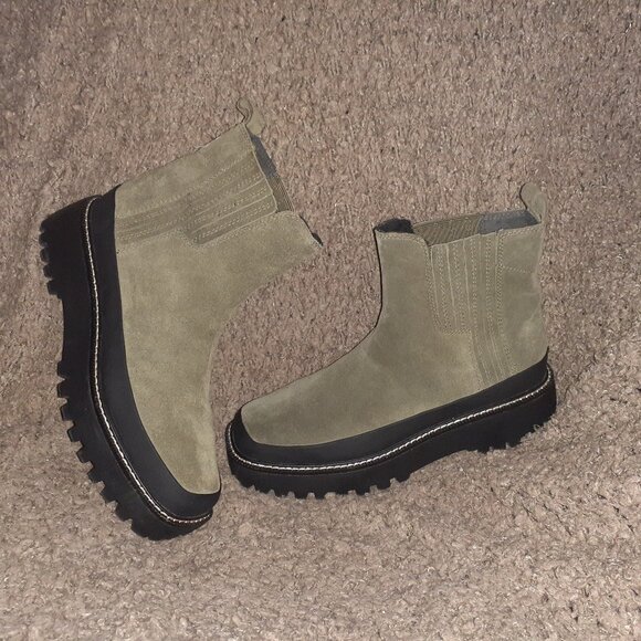 CASLON-Betsey Ankle Boot-Gray/Taupe Suede-Water Resistant-Sz 10/10.5-Excellent - Picture 1 of 8